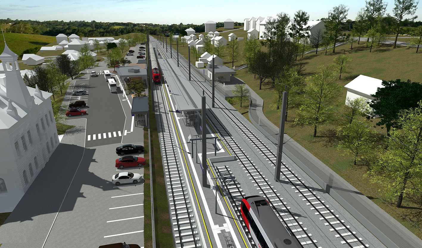 Visualisierung des Bahnhofs Tullnerbach-Pressbaum