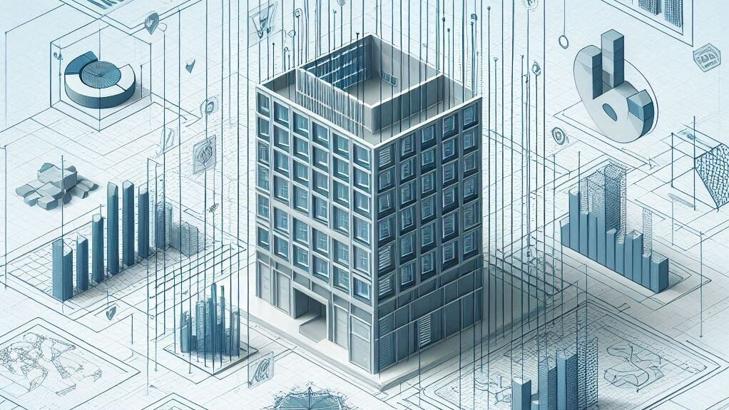 A model of a house with data