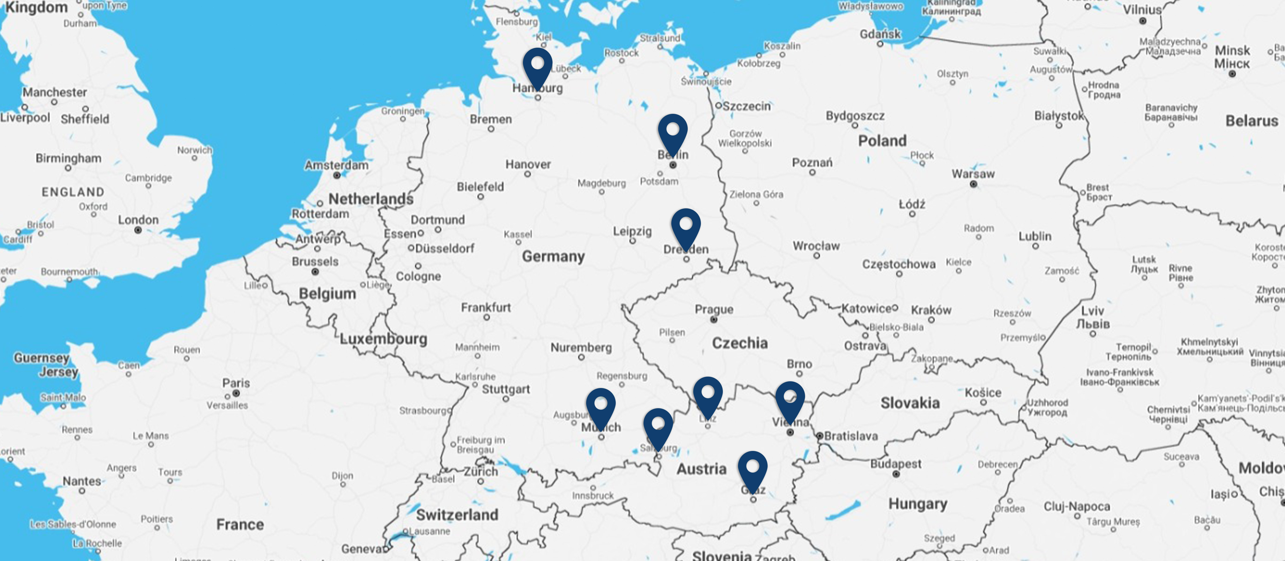 Karte mit Standorten der pde